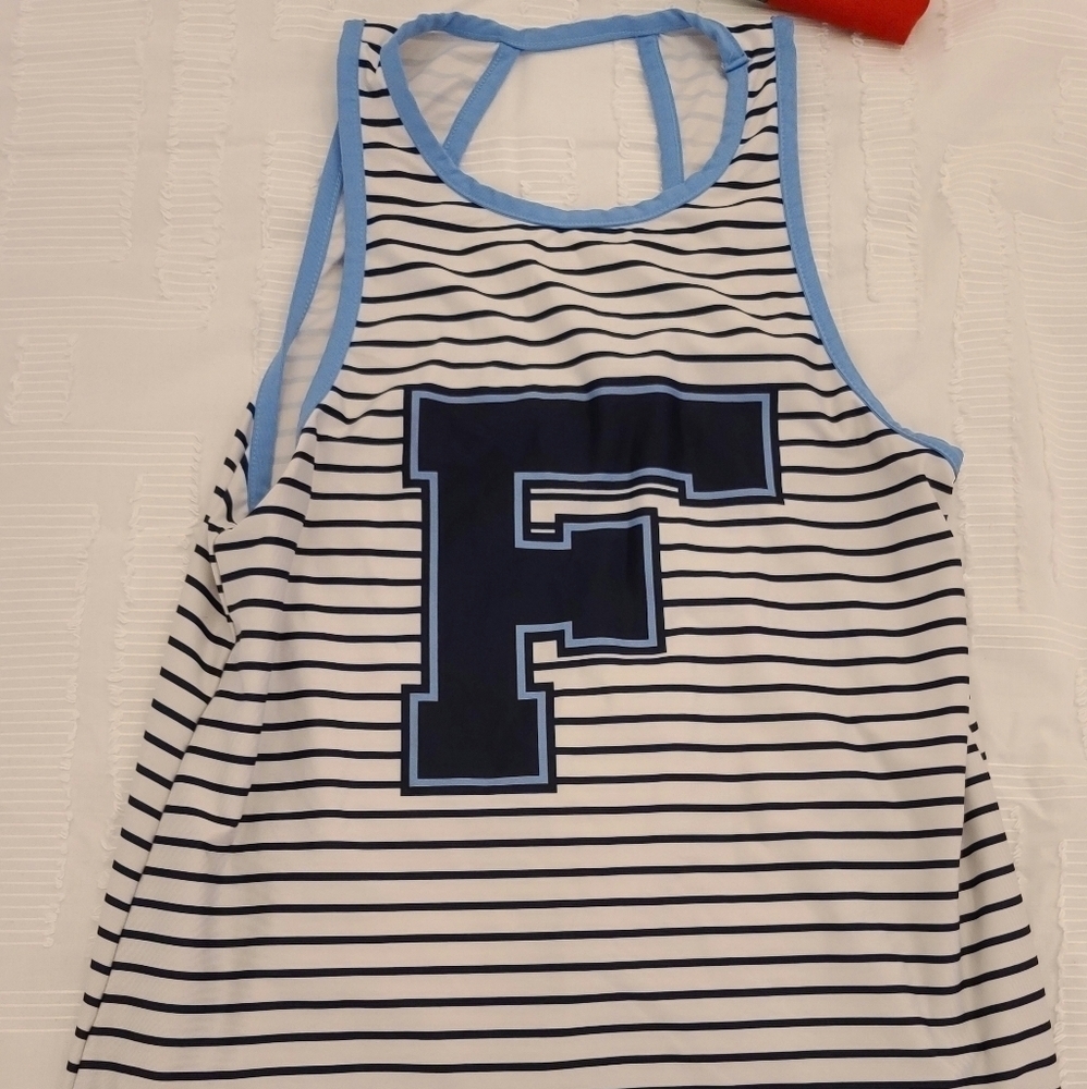 Varsity brand blue/white tank, sz small
